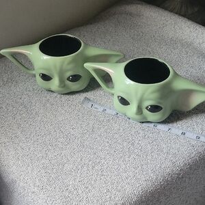 Disney STAR WARS GROGU Green Ceramic Baby Alien Mugs Set of 2
